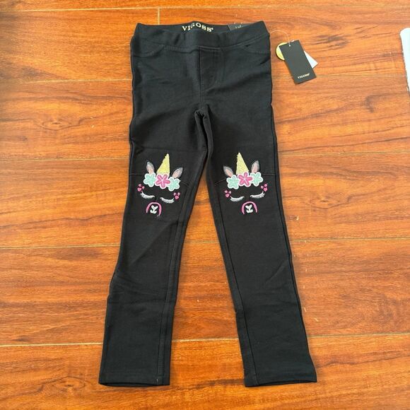 Vigoss Black Unicorn Girl’s Leggings 3T - Picture 1 of 4